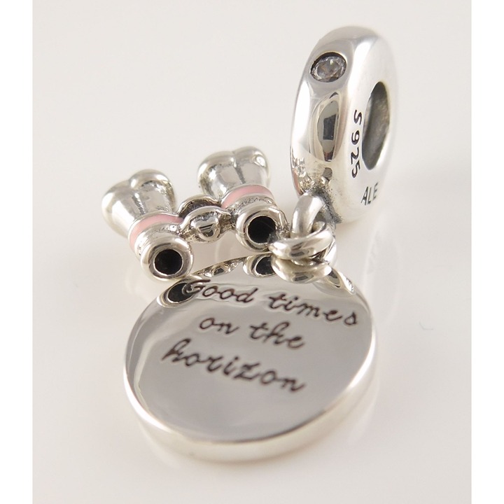 HEART BINOCULARS Authentic PANDORA Travel Pink DANGLE Charm 798062CZ NEW w POUCH