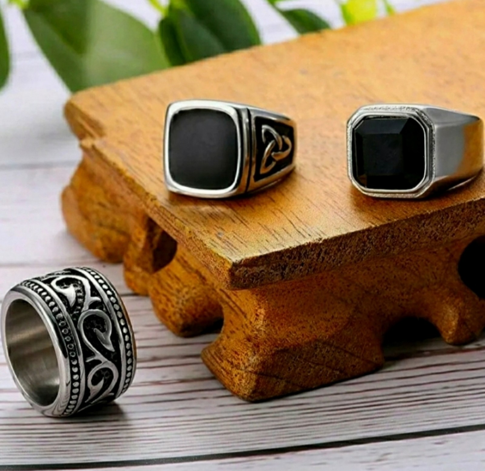 SET OF 3 MENS STAINLESS STEEL RINGS! CLEARANCE