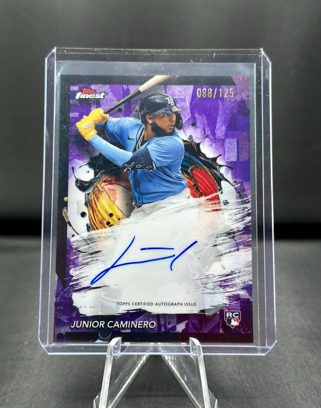 2024 Topps Finest Junior Caminero Rookie Auto Purple Refractor /125