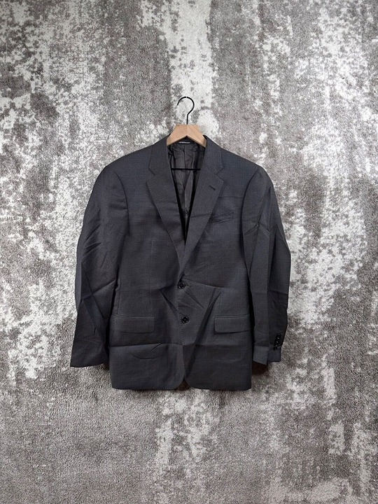 Armani Blazer 50 Mens Black 2 Button Jacket Woven Tailored Wool