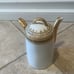 Antique J.P.L France J. Pouyat Limoges Porcelain teapot w/ side handle and lid.