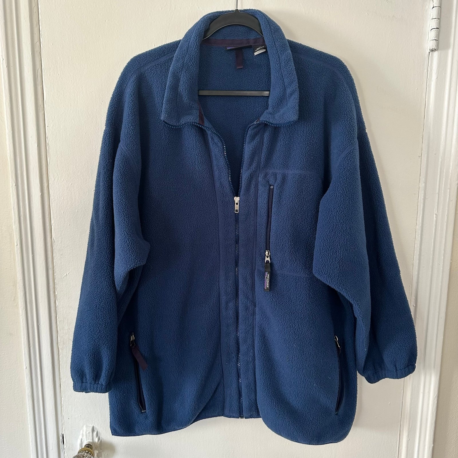 Patagonia Synchilla Vintage 90s Fleece Full Zip Sweatshirt Size XXL Blue