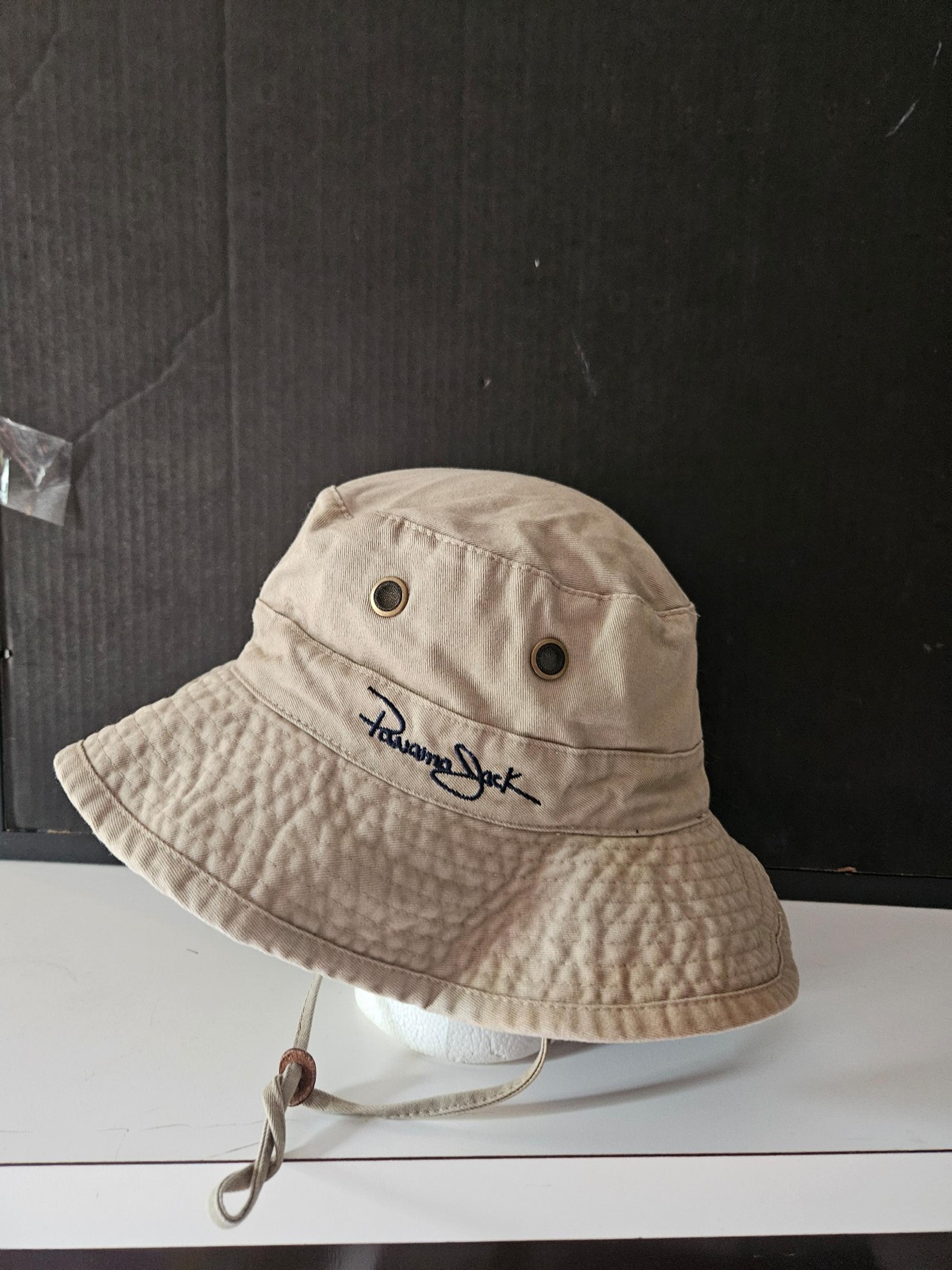 Panama jack bucket hat canvas khaki tan 100 cotton L