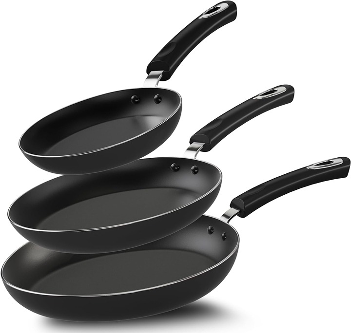 Nonstick Frying Pan Set 3 Piece Induction Bottom