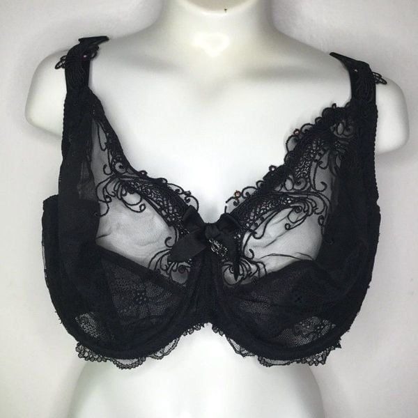 NWT Lise Charmel Sexy Luxury French Designed Bra Noire Diamant 38G