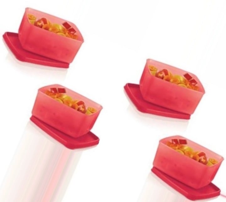 Tupperware 4 Freezer Mates Freeze-It PLUS SQUARE RASPBERRY CONTAINERS KEEPERS