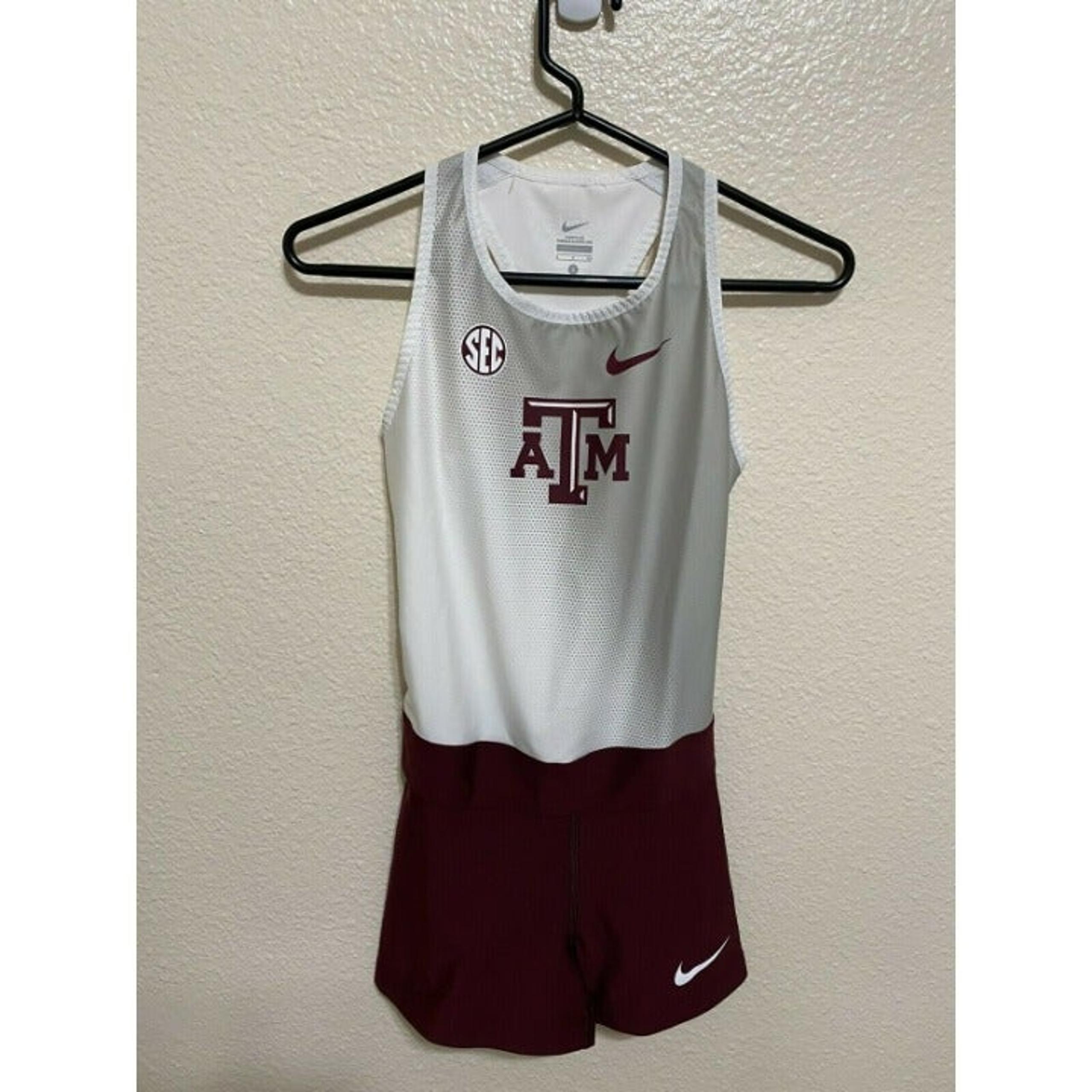 NIKE TEXAS A&M AGGIES Womens Sz Small Running Speed Suit singlet Team Issue
