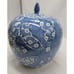 Blue & White Cherry Blossom Butterfly Chinoiserie Porcelain Melon Ginger Jar