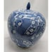 Blue & White Cherry Blossom Butterfly Chinoiserie Porcelain Melon Ginger Jar