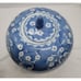 Blue & White Cherry Blossom Butterfly Chinoiserie Porcelain Melon Ginger Jar
