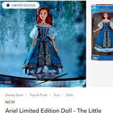 MINT Disney Ariel (The Little Mermaid) 16'' Limited Edition LE Doll – 93 of 5300