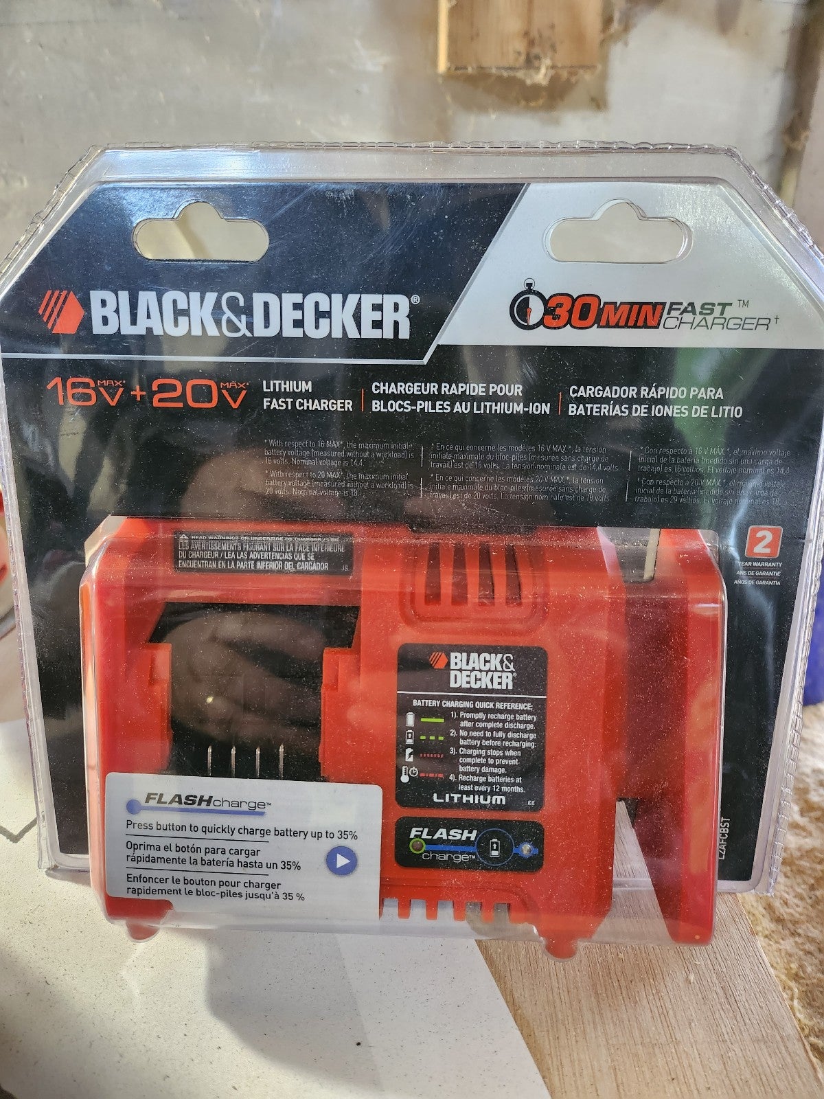 1-Black & Decker 16v/20v rapid charger and 2-16v lithium batteries.