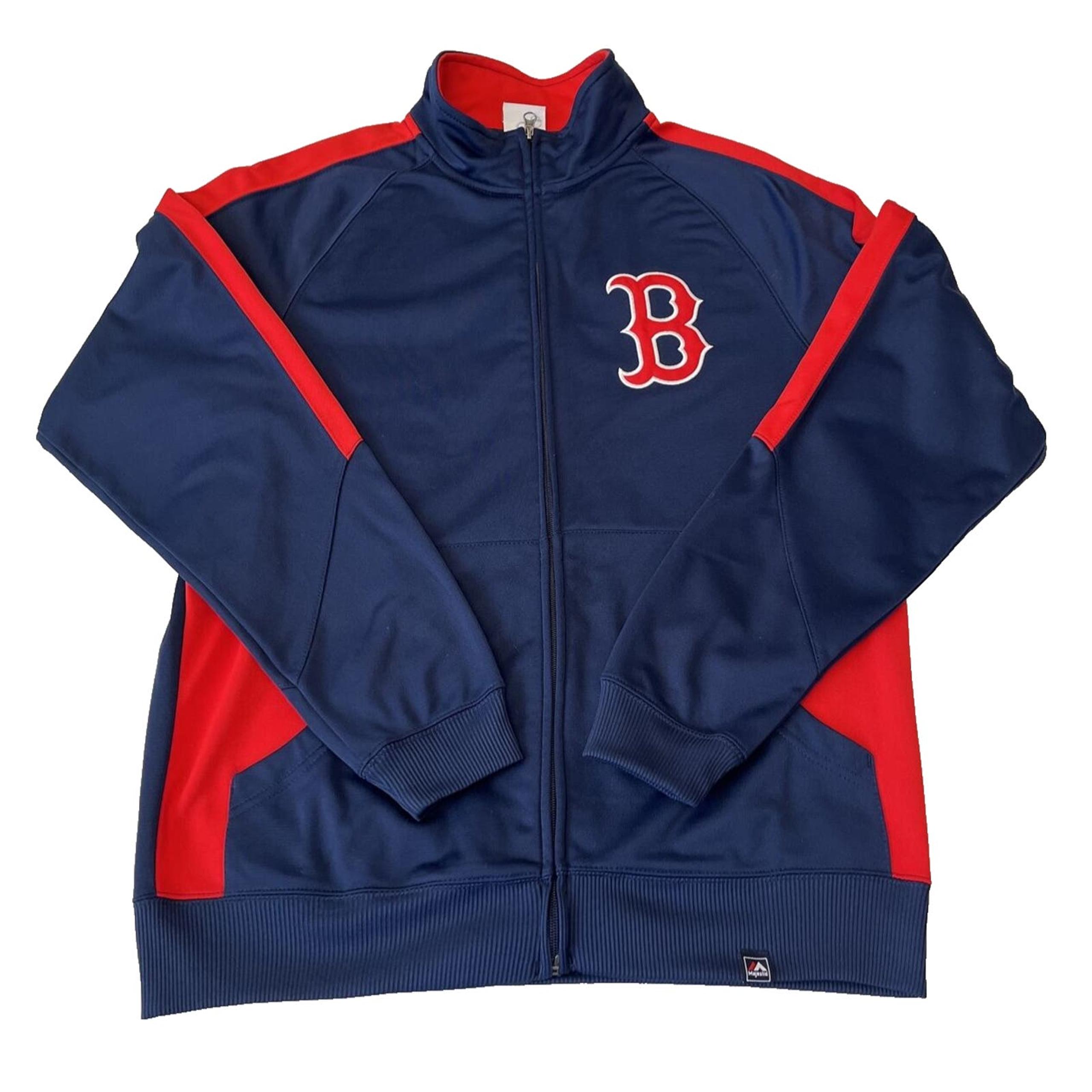 Majestic Mens Boston Red Sox Jacket/Coat Sz M Blue Zip Up Pockets