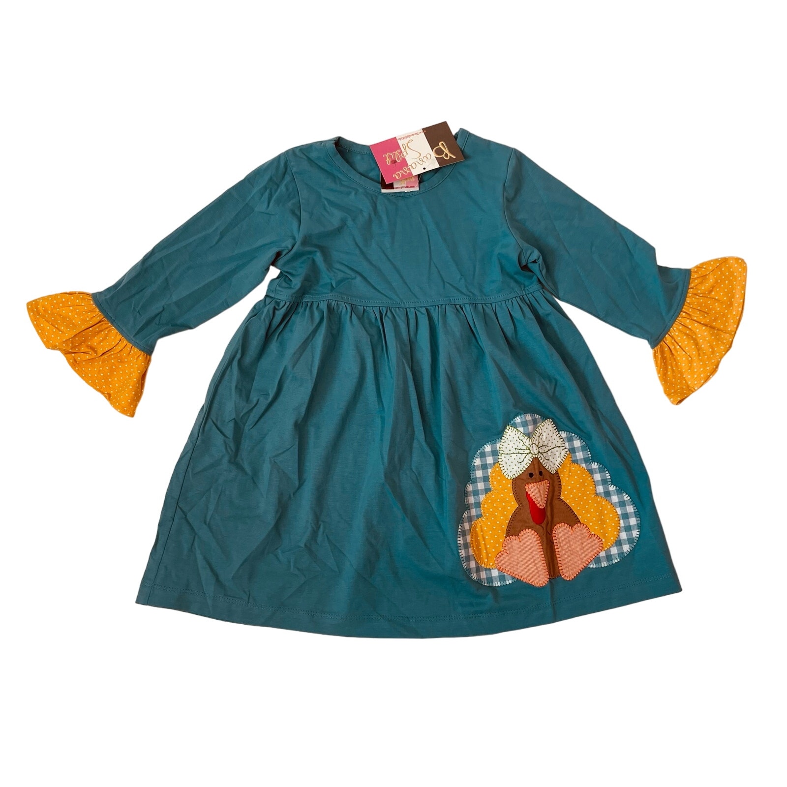 NWT Banana Split 4T Turkey Applique Dress