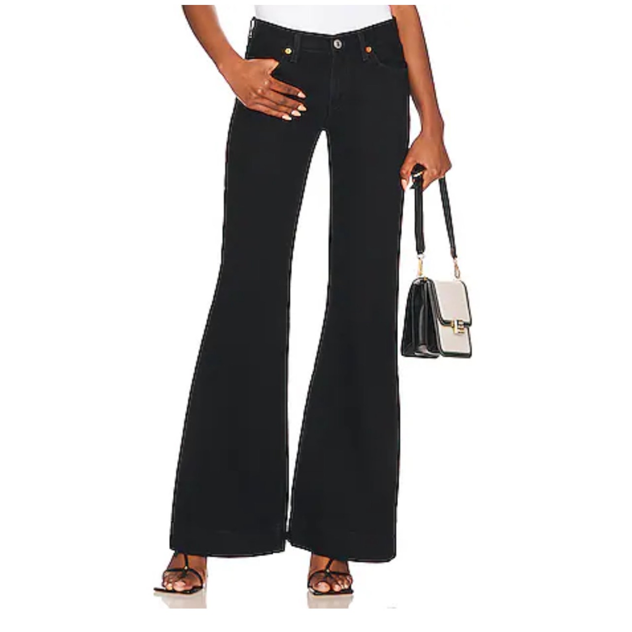 RE/DONE Originals 70's Low Rise Bell Bottom Black Size 30 Y2K Hippie NWT