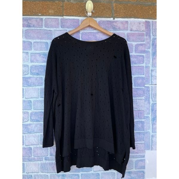 Planet Lauren G One Size Sweater Holey Distressed Lightweight Pullover XL