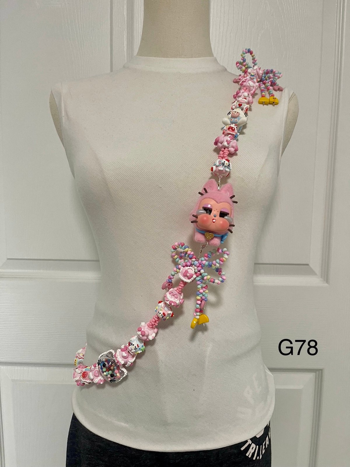 Handmade Crossbody Phone Strap with Figure Toy adjustable for Phone Lanyard,Bag