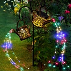 Solar Watering Can Lights Outdoor with 8 Multi-Color Changing Modes
