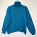 Vintage Peruvian Connection Turtleneck Sweater Size Small Turquoise Embroidered
