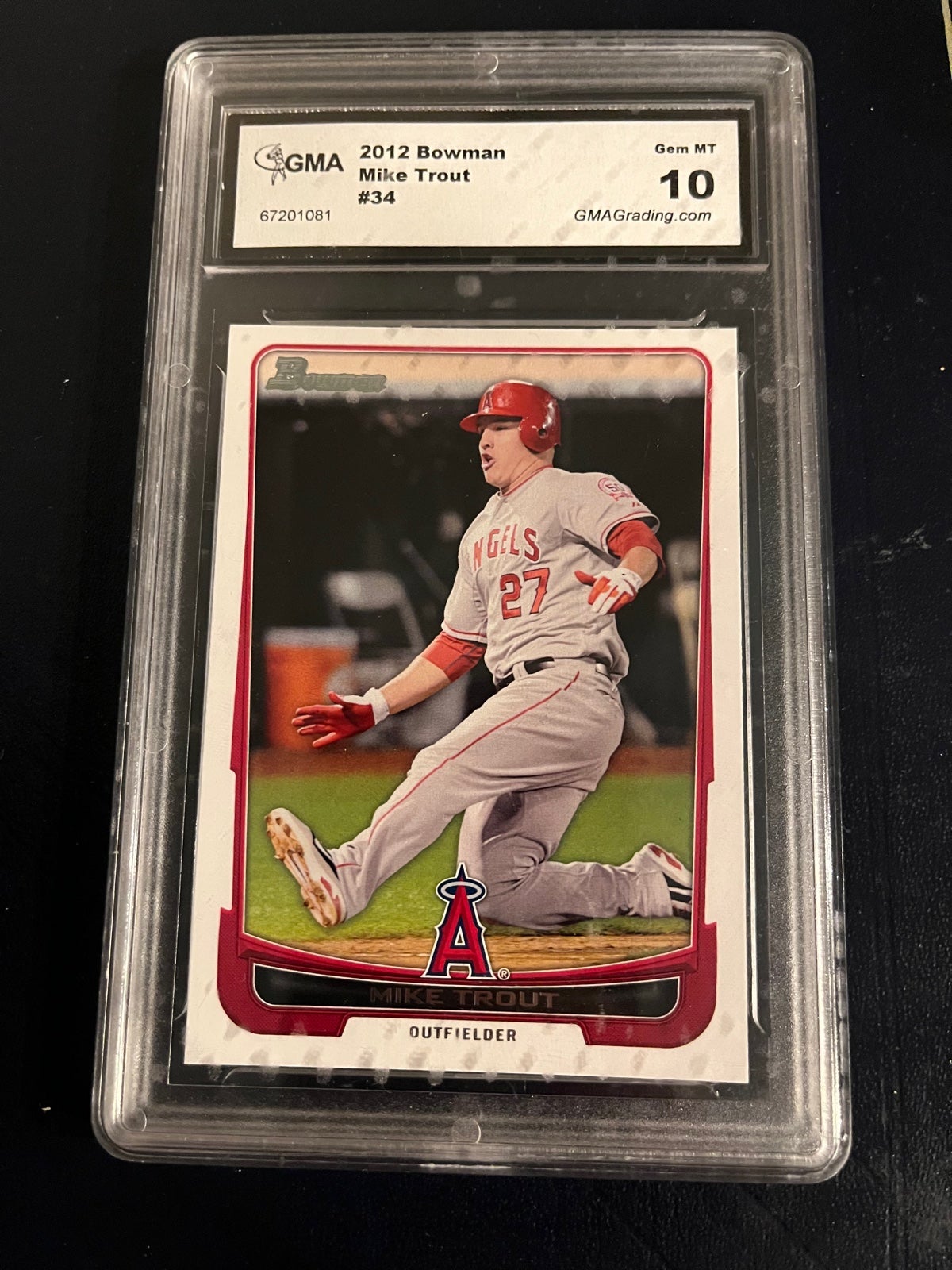 2012 Bowman Mike Trout GMA 10