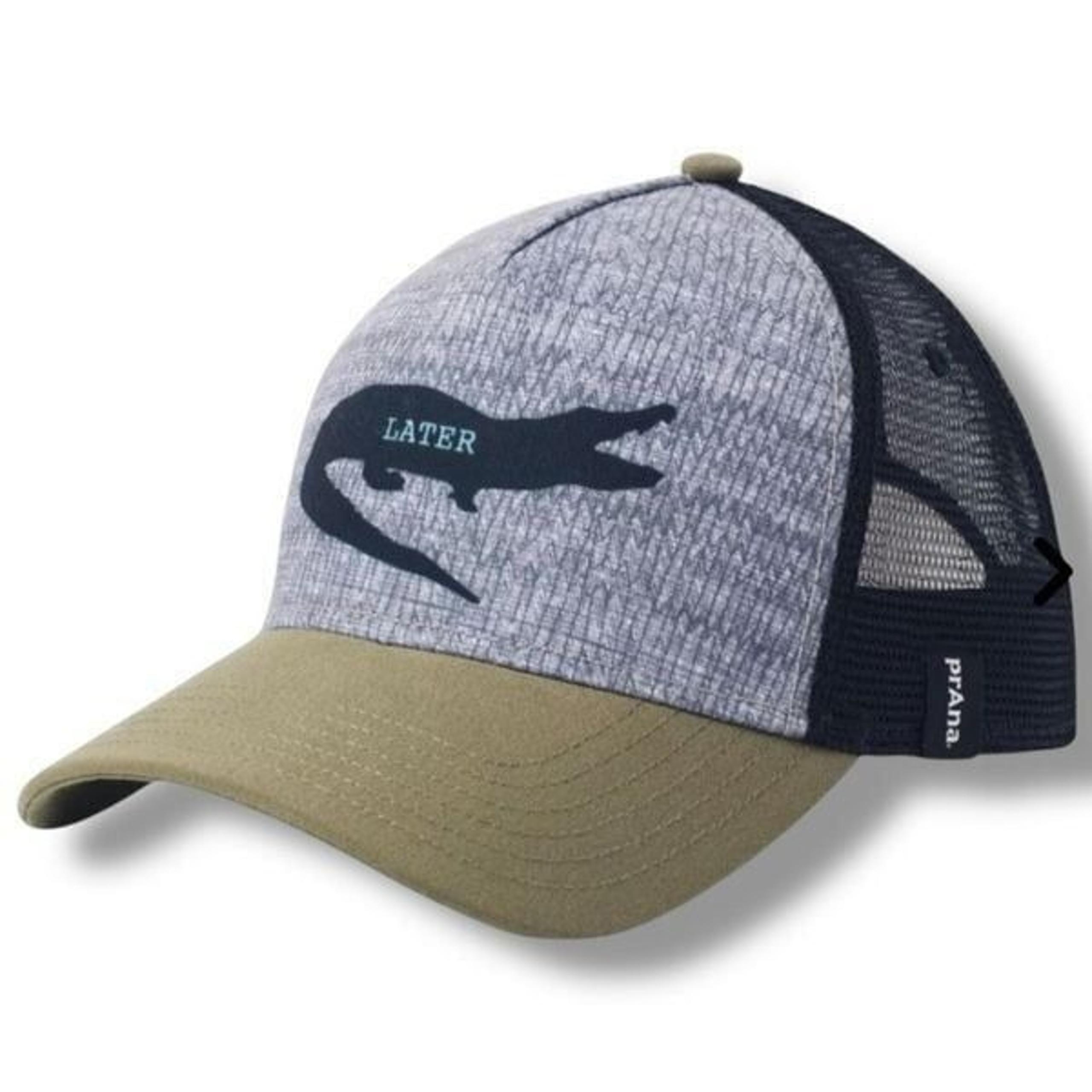 NWT prAna Journeyman Trucker Cargo Green Later Gator Hat