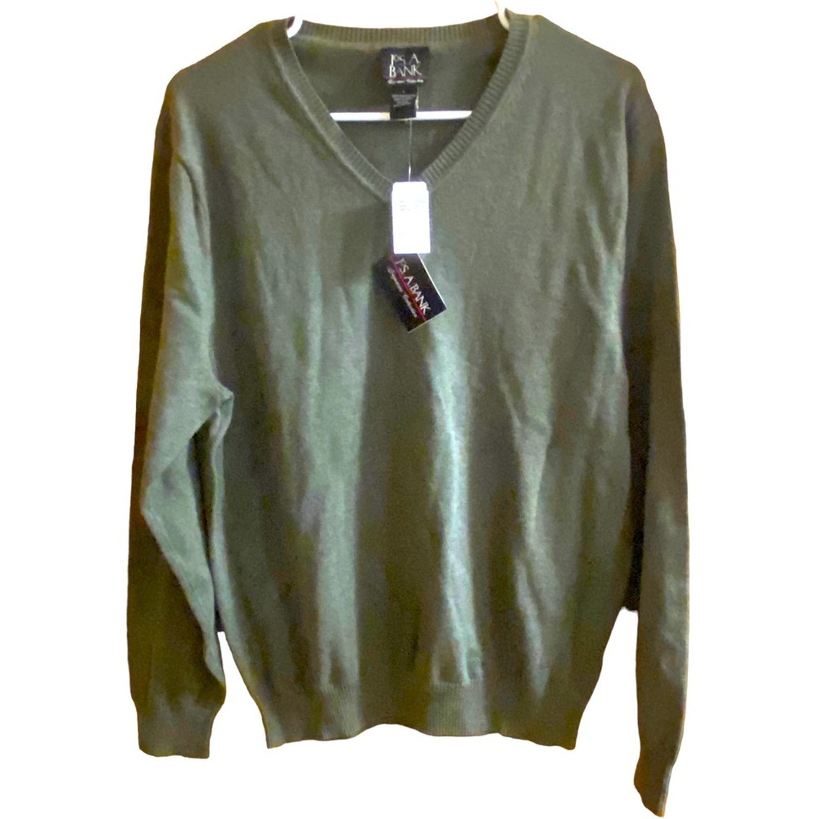 JOS A. BANKS Signature Collection Sweater NWT pima Cotton Olive L