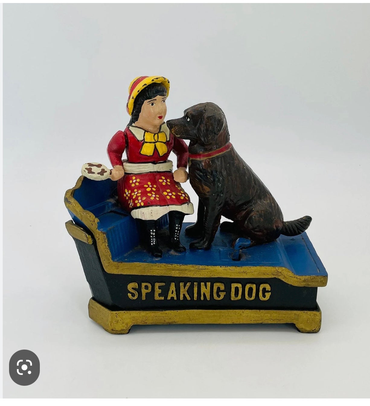 Vintage Speaking Dog Cast Iron Mechanical Bank