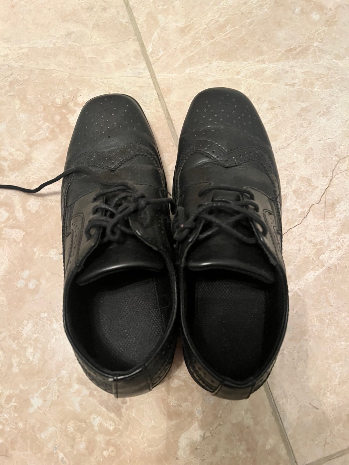 Tomboy Toes Genuine Leather Black Flat Dress Shoes Oxford Derby Formal M5/W6.5