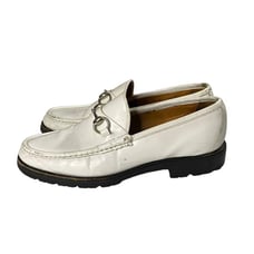 GUCCI White Patent Leather Loafers Men's 8.5 D
