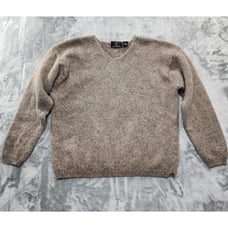 Vintage 90s American Eagle V-Neck Pullover Wool Blend Sweater Size L Brown
