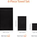 6 Piece Oversized Fade resistant Towel set Cotton towels