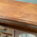 VINTAGE WOOD JEWELRY BOX WITH ETCHED GLASS DOOR