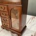 VINTAGE WOOD JEWELRY BOX WITH ETCHED GLASS DOOR