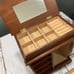 VINTAGE WOOD JEWELRY BOX WITH ETCHED GLASS DOOR