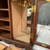 VINTAGE WOOD JEWELRY BOX WITH ETCHED GLASS DOOR