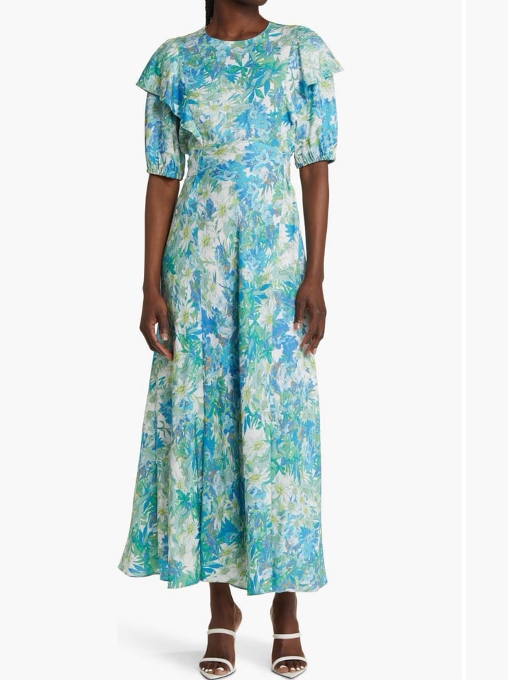 TED BAKER LONDON FLORAL MIDI DRESS