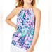 Lilly Pulitzer Bowin Lilac Freesia Mermaid Halter Top Size Small, Colorful