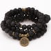 108 Mala Beads Necklace-Natural Lava Stone Healing Grounding Meditation Necklace