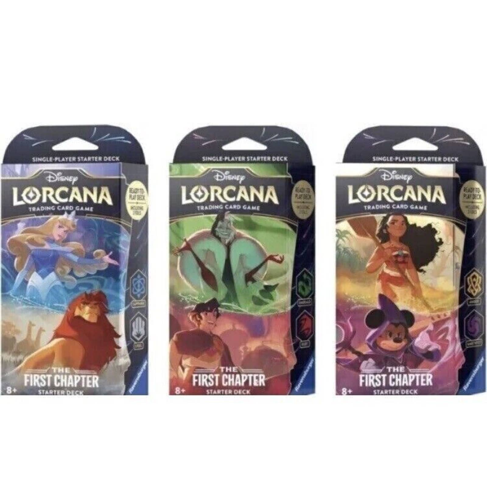 Disney Lorcana 2023 TCG Ravensburger Starter Deck Lot of 3 1/ea NEW IN HAND
