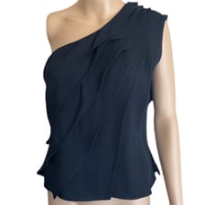 Giorgio Armani One Shoulder Silk Blouse