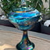 Indiana Glass Co Carnival Glass Grapevine Pedestal Compote with Lid