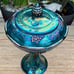 Indiana Glass Co Carnival Glass Grapevine Pedestal Compote with Lid