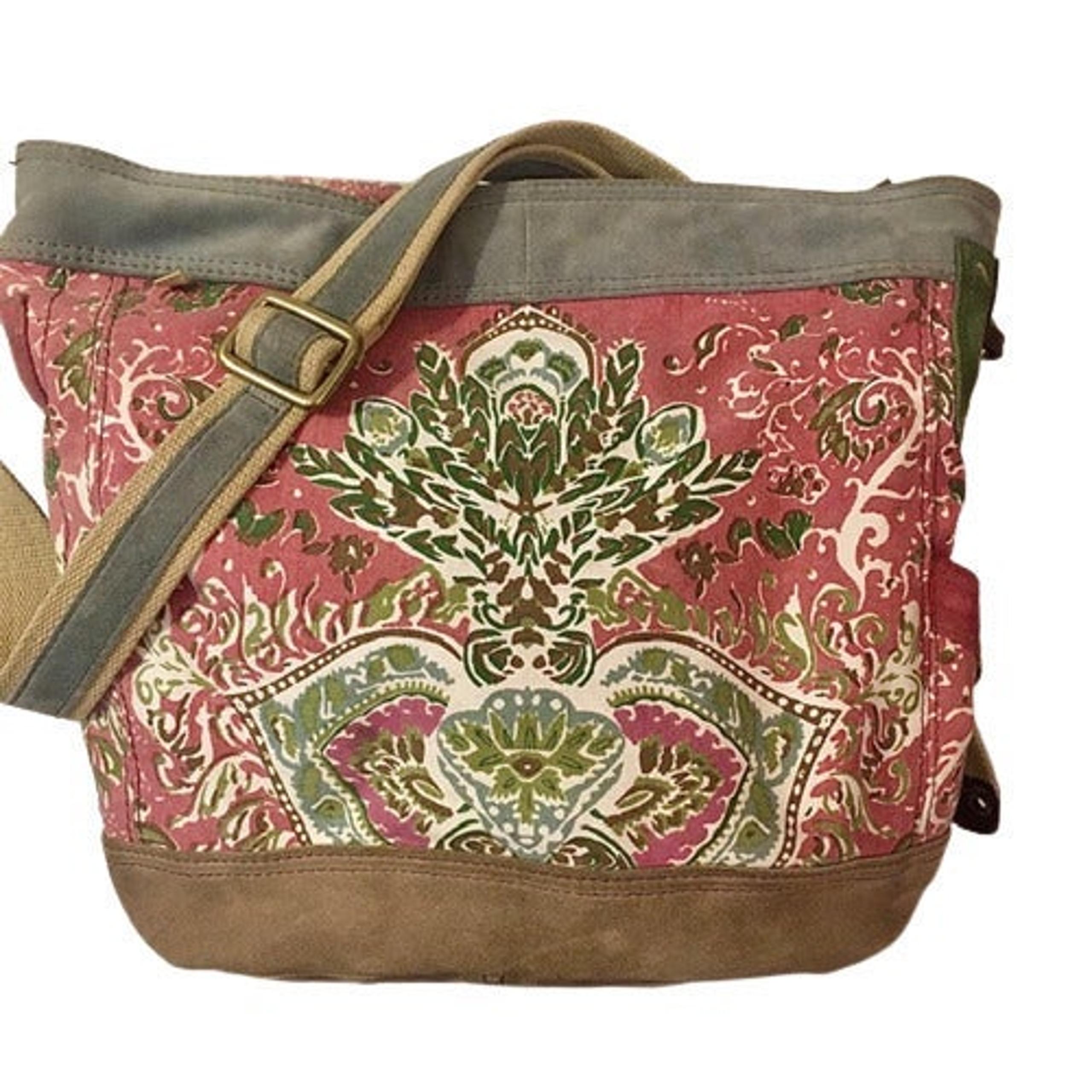 Lucky Brand Runaway Shoulder Tote Canvas Leather Large
