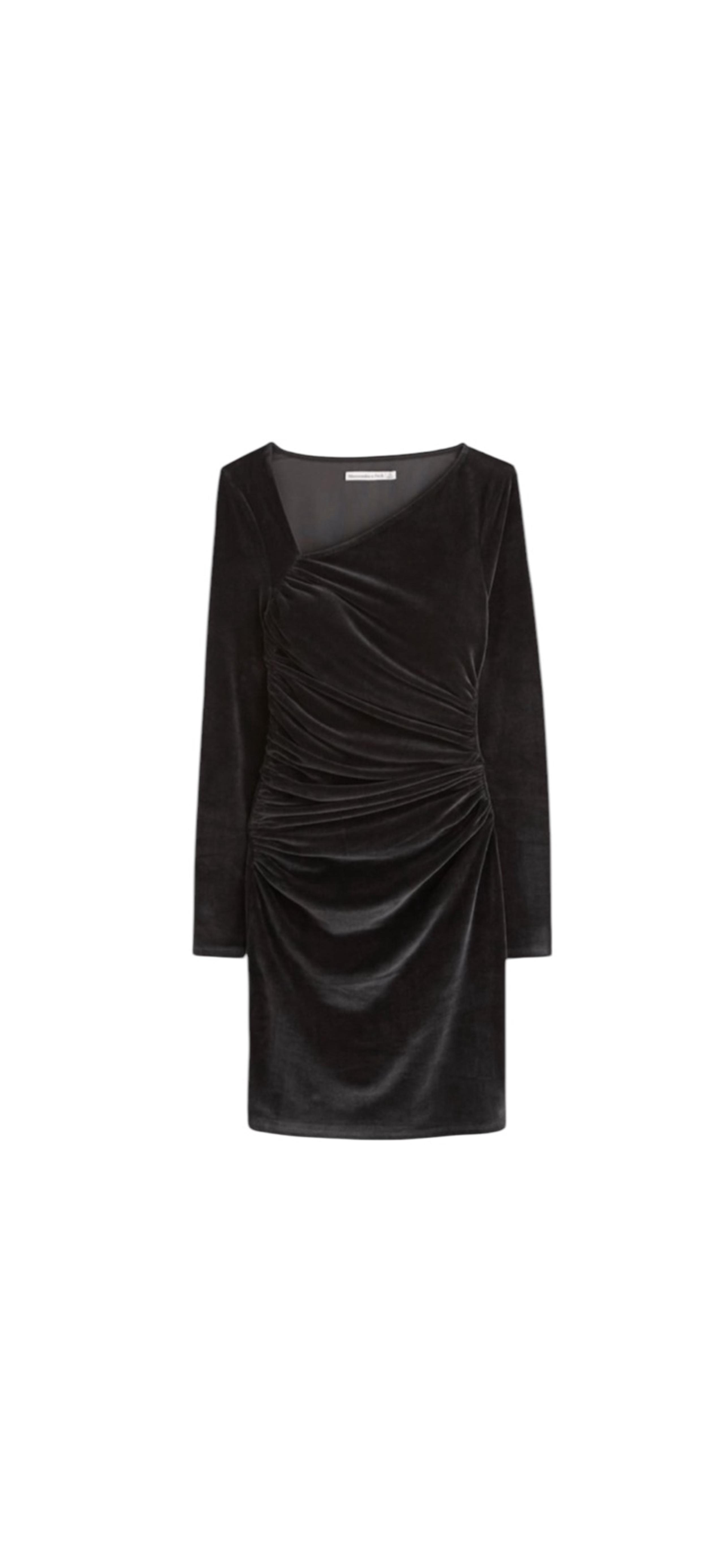 Abercrombie & Fitch grey velvet long sleeve dress