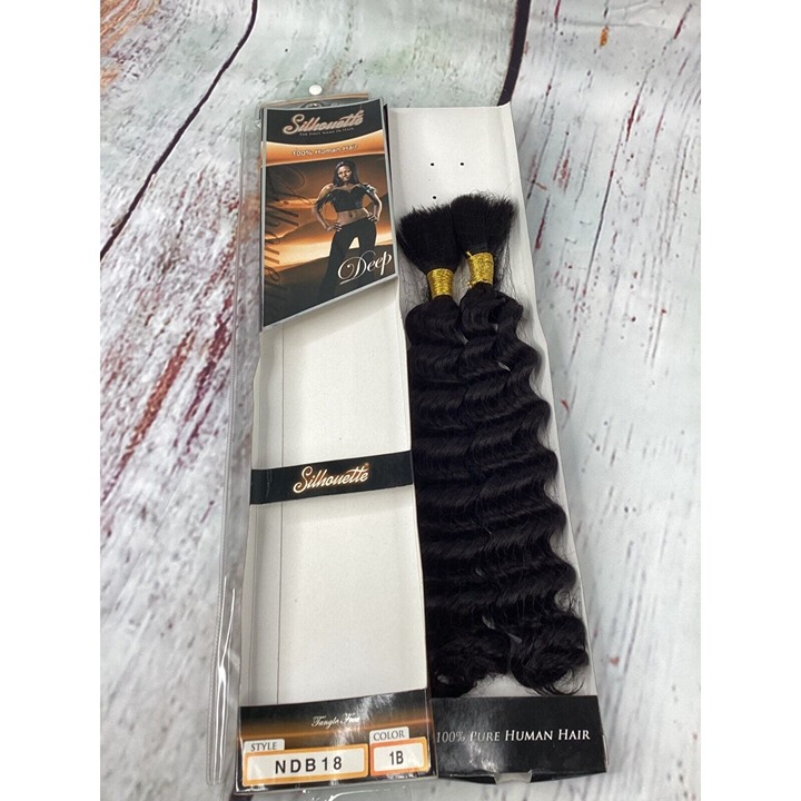 #1B Off Black 18” 100% Human Hair Deep Bulk Micro Braid Braiding Hair