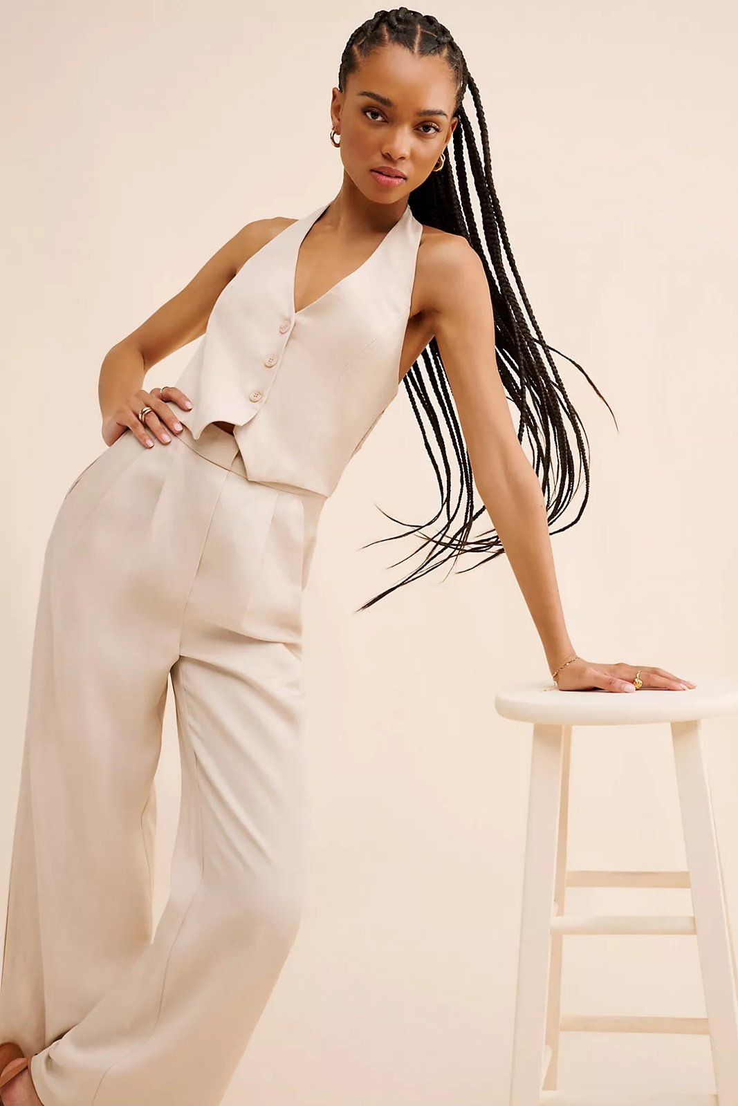 ASTR the Label Tatum Twofer Halter Neck Jumpsuit