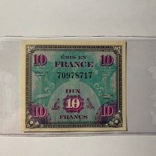 1944 France Allied Military Currency 10 Francs Uncirculated