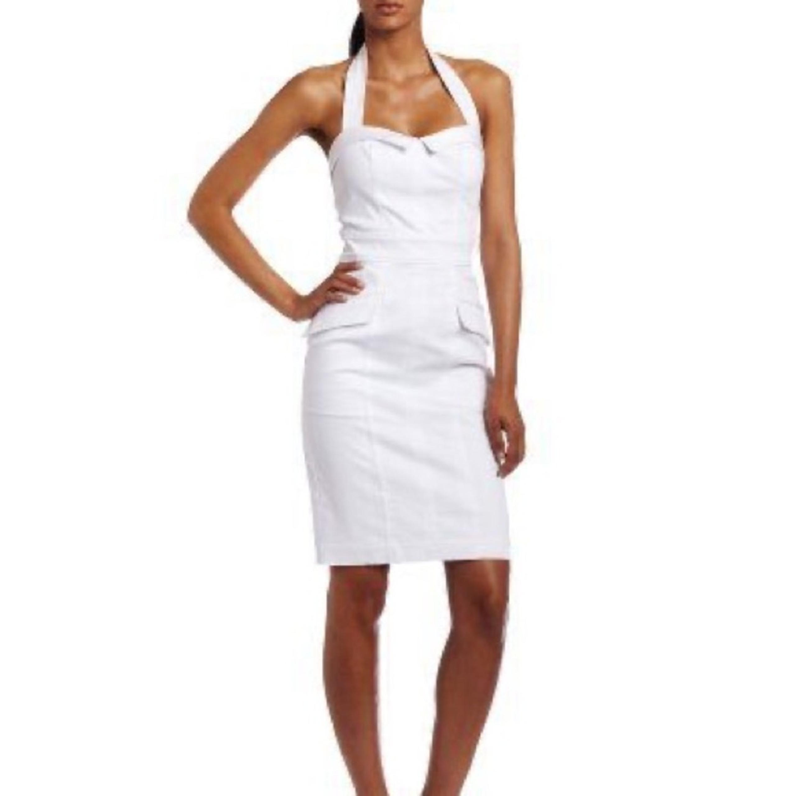French Connection California Summer Halter Dress White Size 8