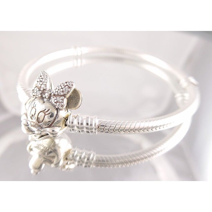 SHIMMERING MINNIE PORTRAIT Authentic PANDORA DISNEY Bracelet 597770CZ 7.5 19cm