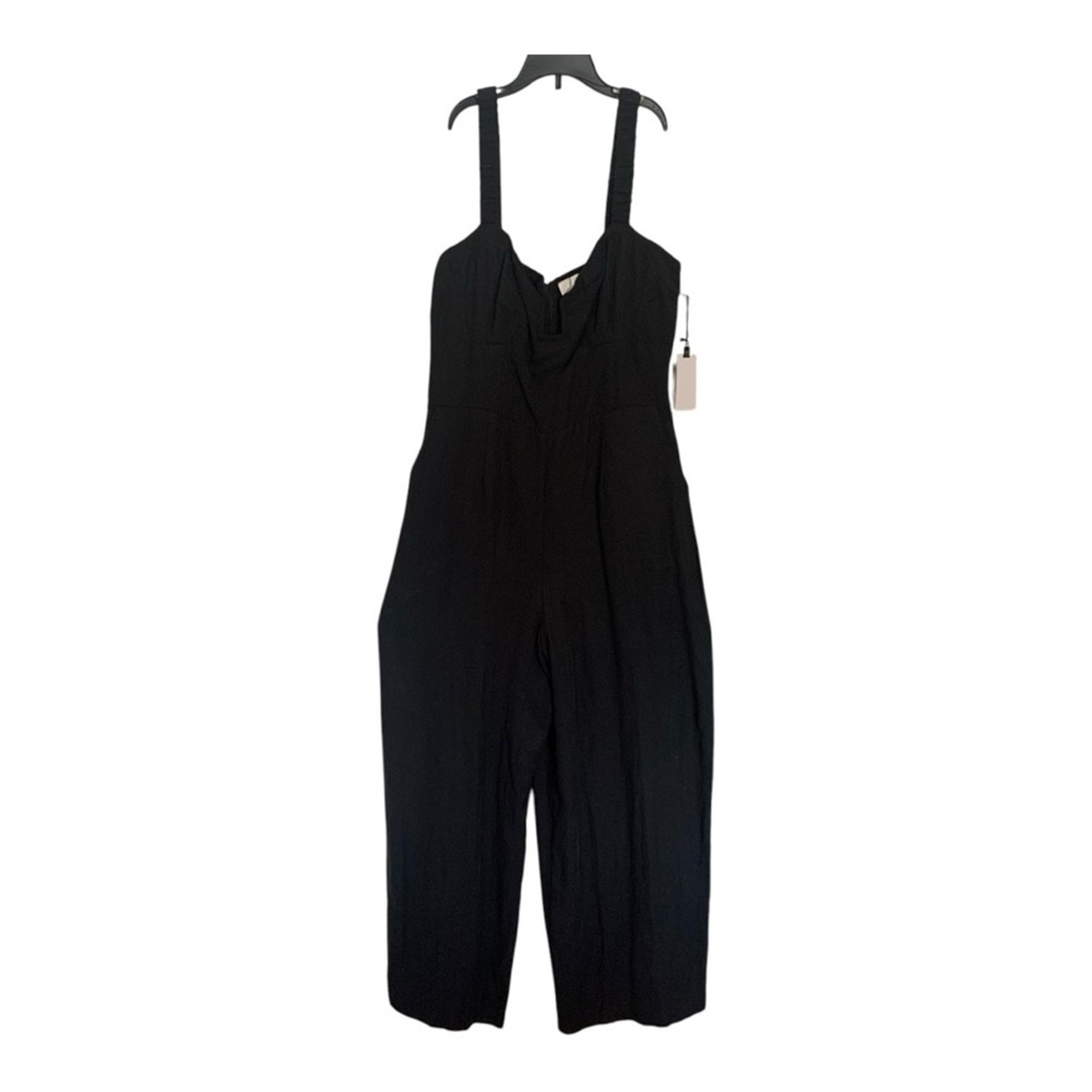 ASTR the Label women's large Versallies black wide leg jumpsuit romper business